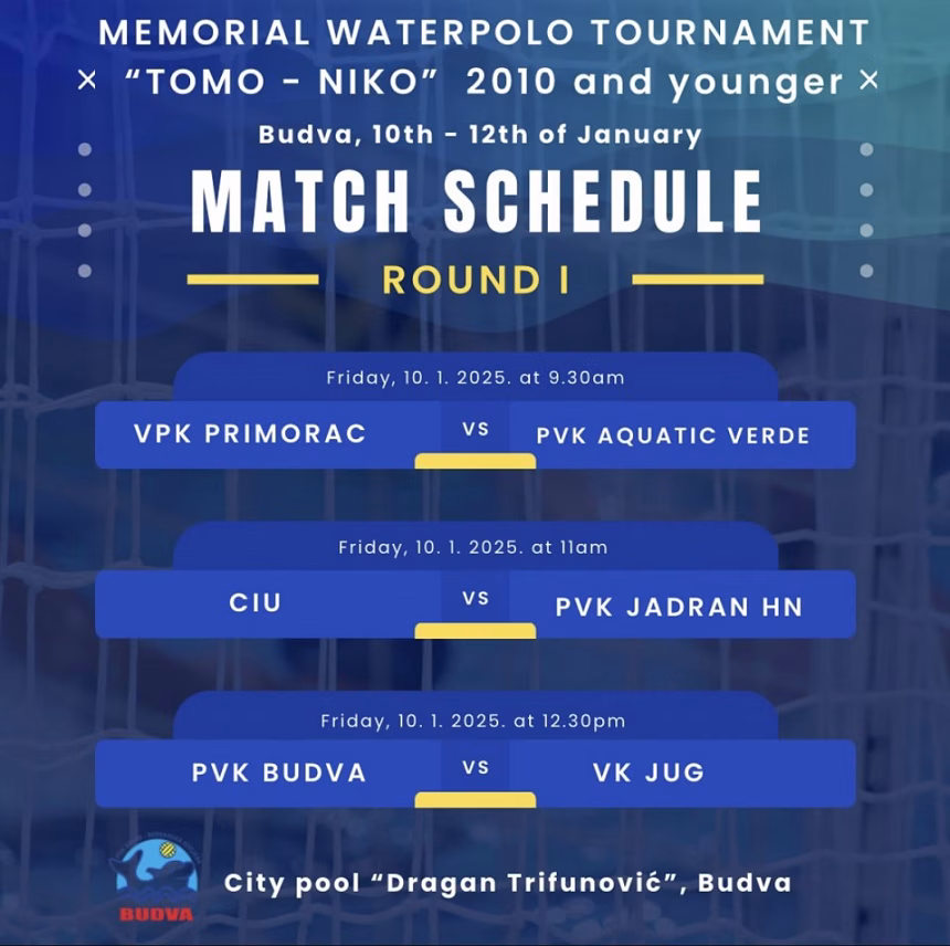 Prvi dan memorijalnog vaterpolo turnira u Budvi