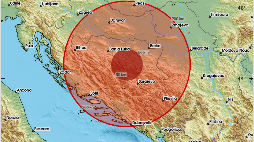 Snažan zemljotres zatresao Bosnu i Hercegovinu: Epicentar blizu Zenice | Radio Televizija Budva