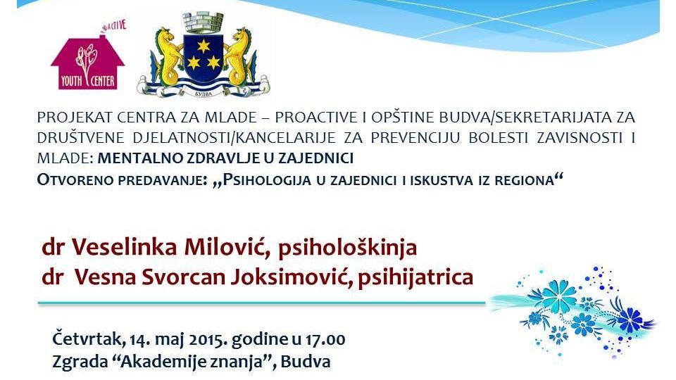 Predavanje - Psihologija u zajednici i iskustva iz regiona | Radio Televizija Budva